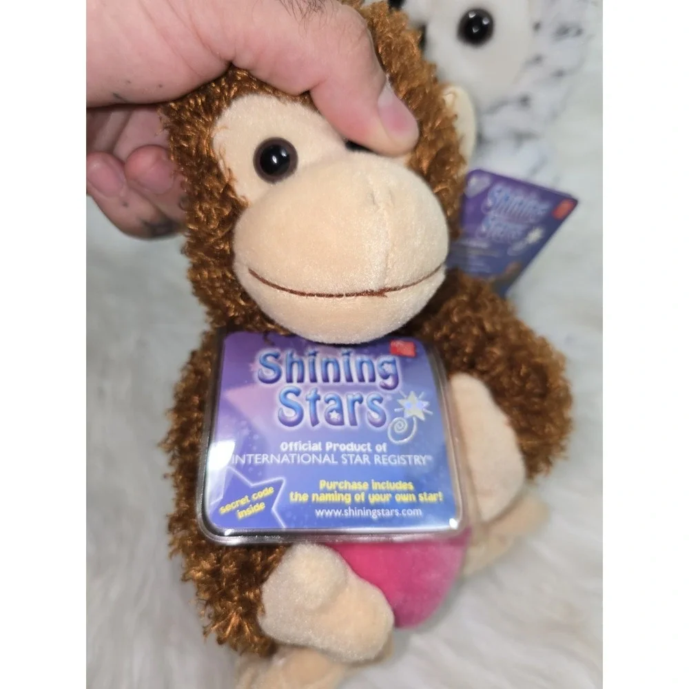 2 Russ Berrie Shining Stars Monkey Plush And Owl  9